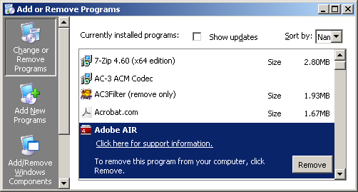 Adobe Reader 9 shovelware - Adobe AIR