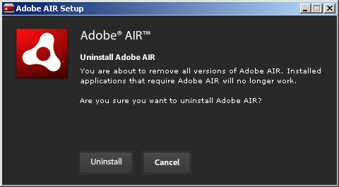 Adobe Reader 9 shovelware - Adobe AIR uninstaller